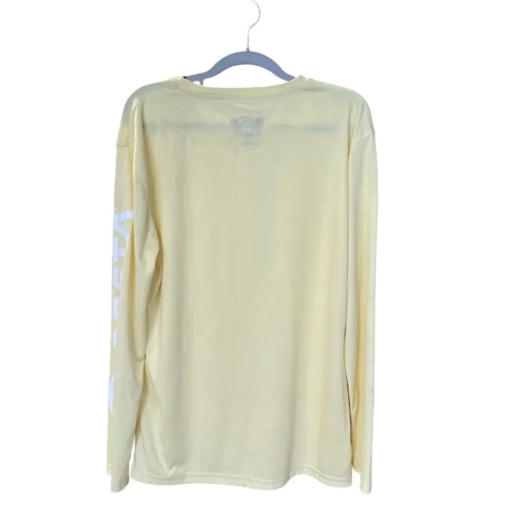 Costa Men's Sun Swim Fishing Long Sleeve Tee Shirt Yellow Large *CALL-OUTS*